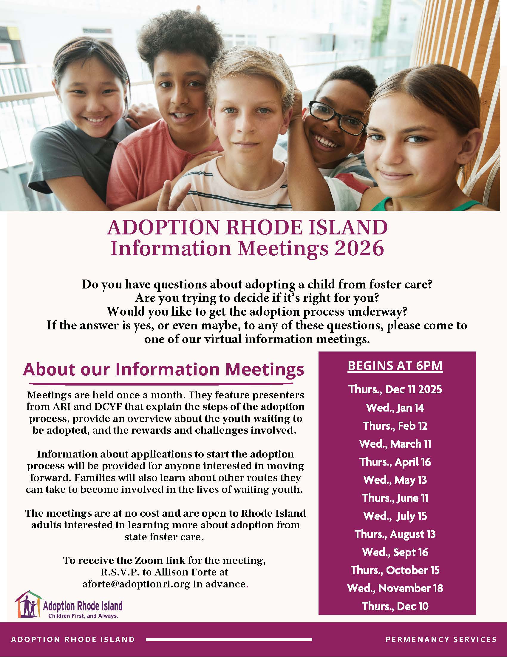 Information Meetings 2026
