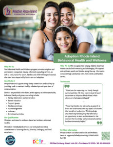Behavioral Health + Wellness One Pager brief